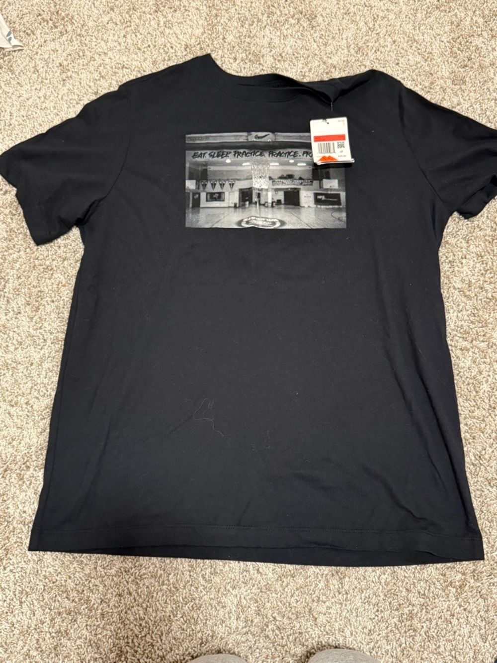 Nike Black Short-Sleeve Crew Neck T-Shirt with Monochrome Photo Graphic